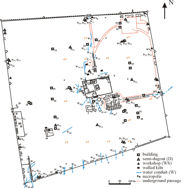 Bulgarian Castles Pliska plan citadel